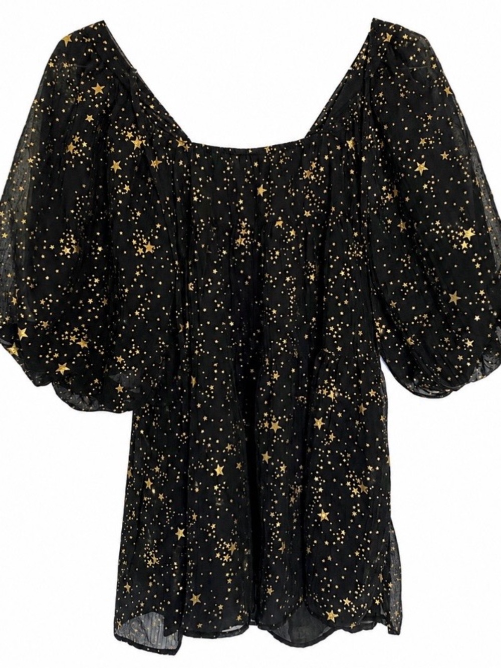 Nasty Gal Black Dress with Gold Star Print - Picture 2 of 3